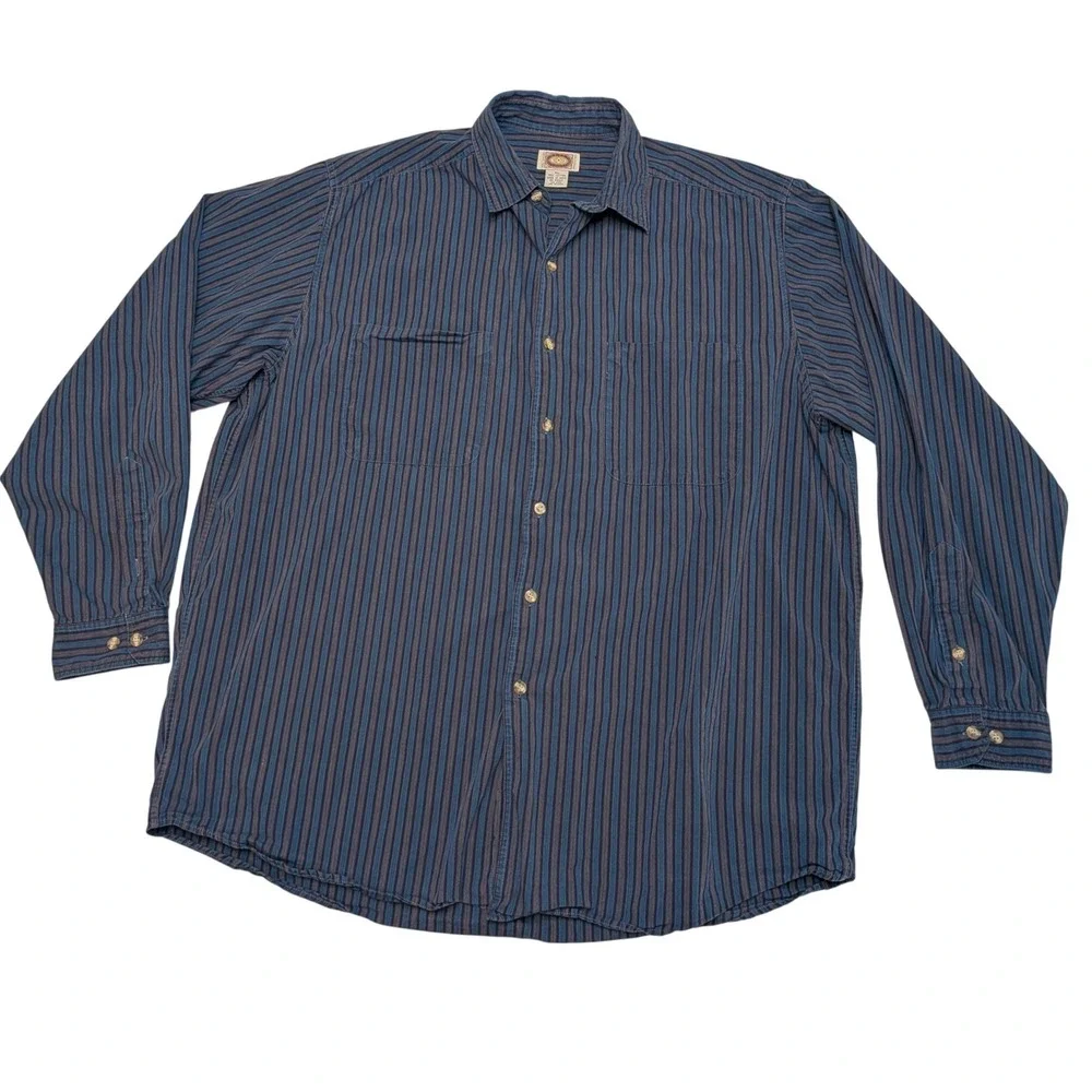 Vintage 80s Banana Republic Mill Valley Shirt Mens XL Striped 2 Pocket Safari